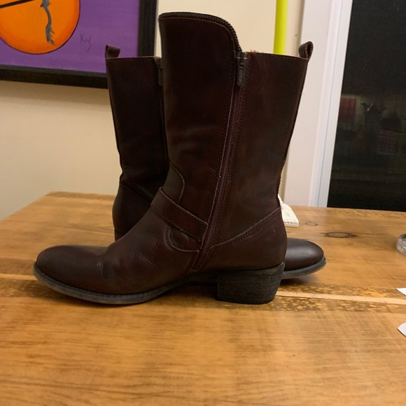 Brown Leather Moto Boots 40 - Picture 4 of 6